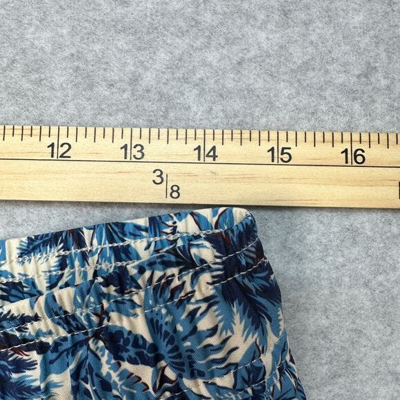 Rock & Roll Denim Swim Short Mens S Tropical Volley Blue Cream Stretch Pull On - Picture 11 of 13